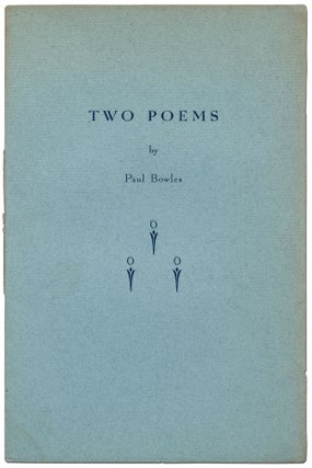 Item #415591 Two Poems. Paul BOWLES