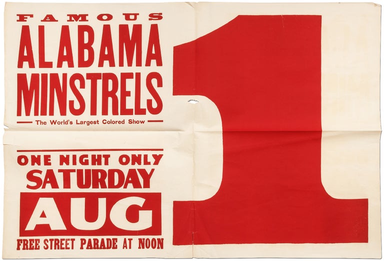 Item #415661 [Broadside]: Famous Alabama Minstrels. The World's Largest Colored Show... Free Street Parade at Noon