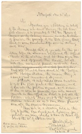 Item #415703 Handwritten Circular Petition to get Bounties for Mexican War Naval Veterans