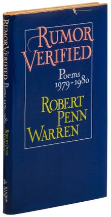Item #415710 Rumor Verified: Poems 1979-1980. Robert Penn WARREN