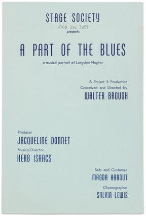 Item #415844 (Program): A Part of the Blues: A Musical Portrait of Langston Hughes. Langston HUGHES