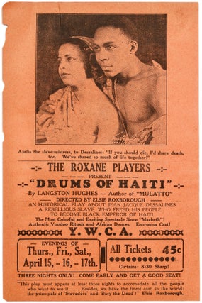 Item #415848 [Handbill]: The Roxane Players Present "Drums of Haiti" Langston HUGHES