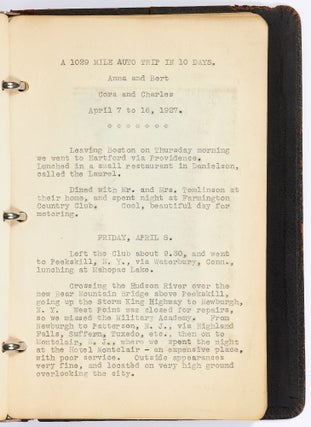[Journal]: Woman's Typed Travel Journal to the Northeast and Florida from 1927-1930