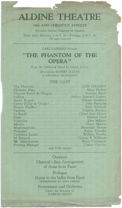 Item #418593 [Handbill]: The Phantom of the Opera. Lon CHANEY