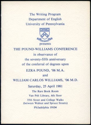 Item #418801 [Program]: The Pound-Williams Conference in observance of the seventy-fifth...