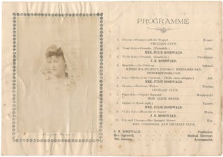 Grand Concert Cecilian Club Souvenir Programme: Madame Julie Rosewald and Prof. J.H. Rosewald, Saturday, July 4th, 1891