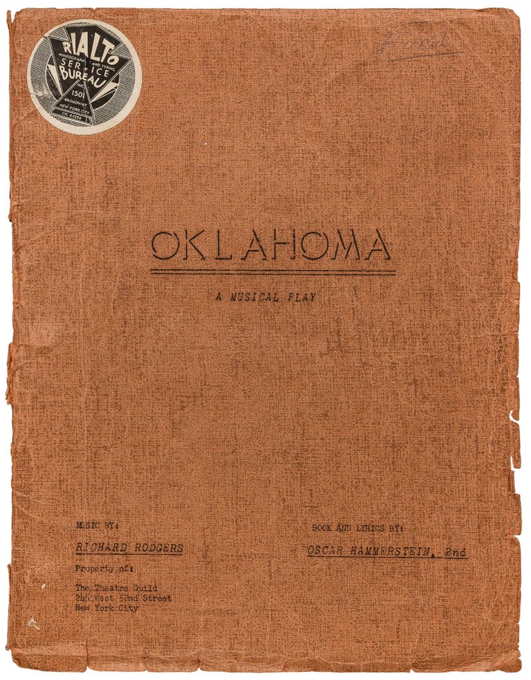 Item #419870 [Playscript]: Oklahoma: A Musical Play. Richard RODGERS, Oscar Hammerstein.