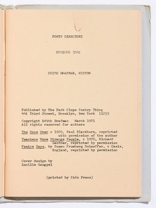 Poets Directory. No. 1 & 2