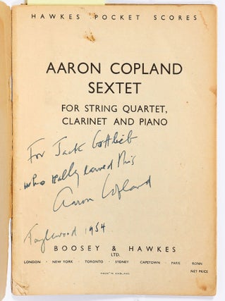 Five Music Scores from the Library of Jack Gottlieb