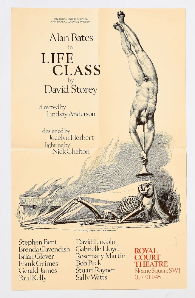 Item #420583 (Broadside): The Royal Court Theatre and Eddie Kulukundis Present Alan Bates in Life Class by David Storey. Directed by Lindsay Anderson. David STOREY.