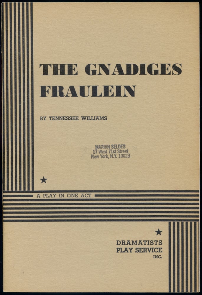 Item #420747 The Gnadiges Fraulein. Tennessee WILLIAMS.