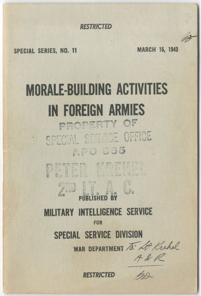 Item #420776 Morale-Building Activities in Foreign Armies