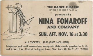 Item #421266 (Altered postcard): The Dance Theatre of the Y.M. and Y.W.H.A. presents Nina...