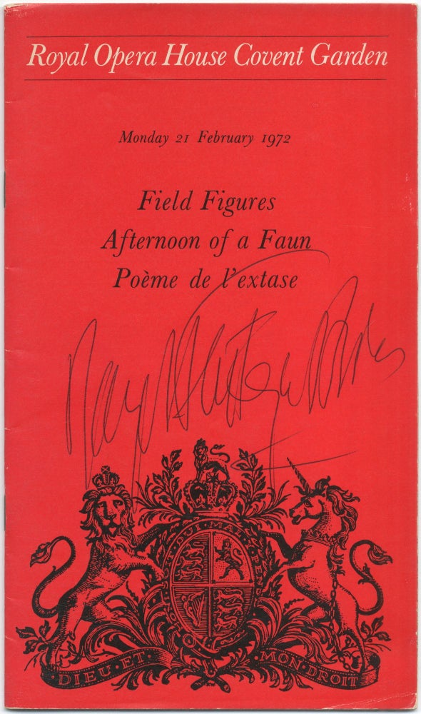 Item #421481 (Program, cover title): Royal Opera House Covent Garden. Monday 21 February 1972. Field Figures, Afternoon of a Faun, Poeme de l'extase. Margot FONTEYN.