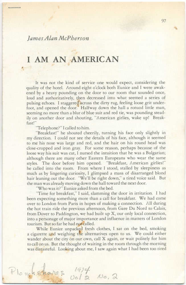 Item #421970 (Offprint): I Am An American. James Alan McPHERSON.