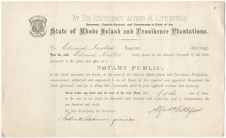 Item #422032 Small Collection of Rhode Island Notary Public Commissions Signed by Seven...