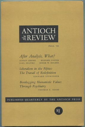 Item #422049 The Antioch Review – Fall, 1962, Volume XXII, No. 3. Judson JEROME, Edith Ryland,...