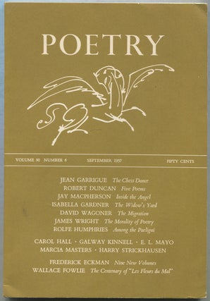 Item #422127 Poetry: Volume XC, Number 6, September 1957. Jean GARRIGUE, James Wright, Henry RAGO