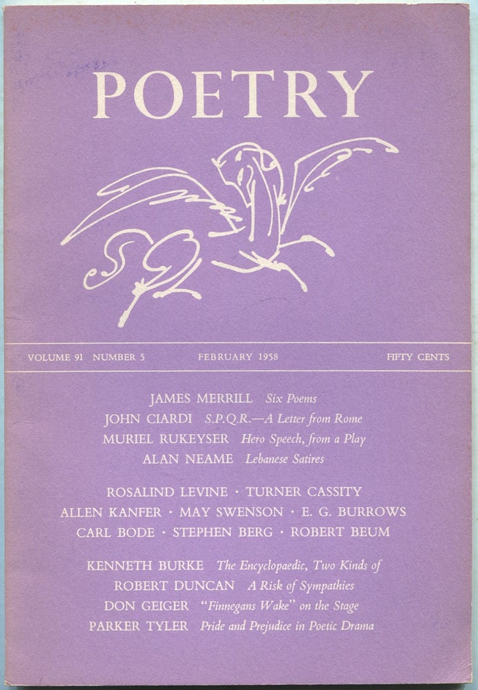 Item #422146 Poetry: Volume XCI, Number 5, February 1958. Robert DUNCAN, James Merrill, Henry RAGO.