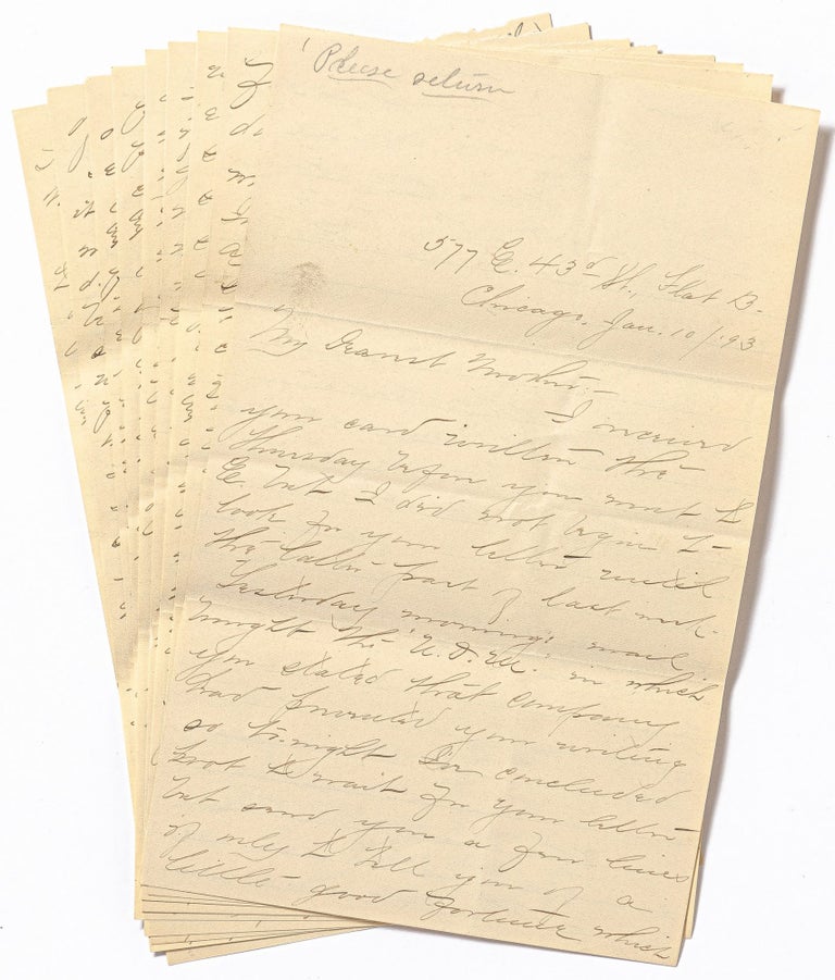 Item #422169 Autograph Letter Signed by Lenette Wilson, in which she discusses meeting with Jane Addams at Hull House in Chicago, January 10, 1893. Jane ADDAMS, Lenette E. WILSON.