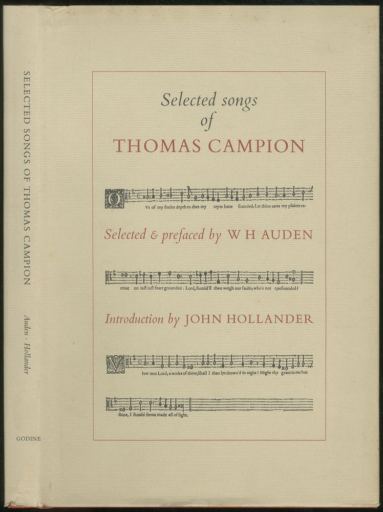 Item #422231 Selected Songs of Thomas Campion. W. H. AUDEN.