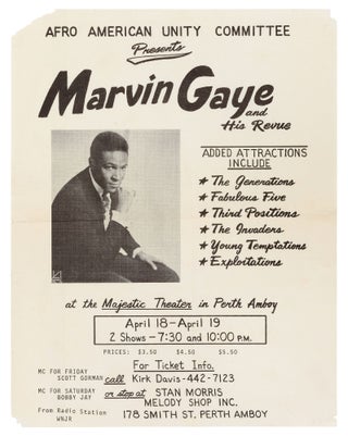 Item #422677 [Flyer]: Afro American Unity Committee Presents MARVIN GAYE and His Revue. Added...