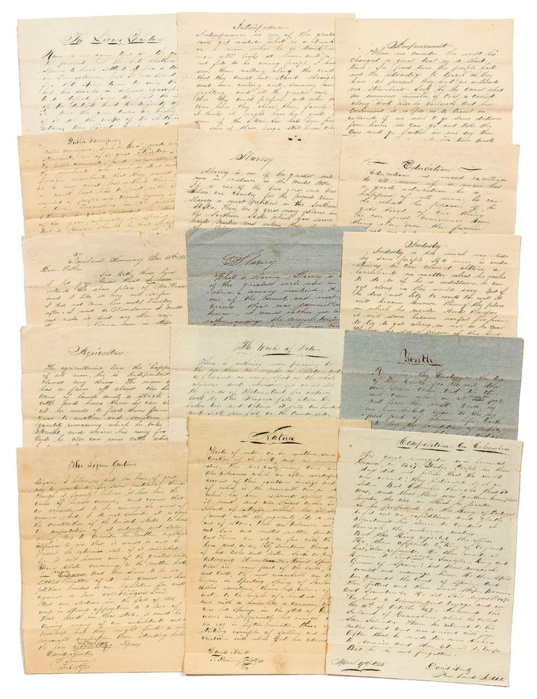 Archive): Letter and Student Essays from A Progressive Religious Student living in 1855. David KURTZ.