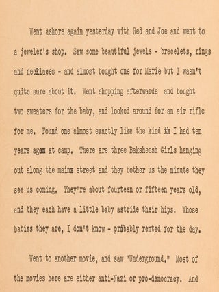 (Archive): Typed Journal Entries from a Chief Radio Officer Onboard the SS Jean Lafitte during the start of World War II