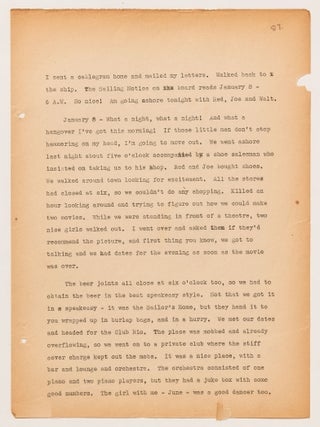 (Archive): Typed Journal Entries from a Chief Radio Officer Onboard the SS Jean Lafitte during the start of World War II