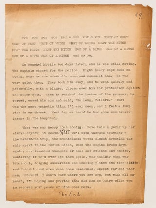 (Archive): Typed Journal Entries from a Chief Radio Officer Onboard the SS Jean Lafitte during the start of World War II