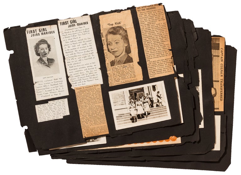 Item #422939 [Archive]: Disbound Scrapbook kept by one of the First Women to Enlist in the Marine Corps during World War II. Ruth M. SULLIVAN.