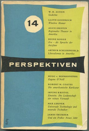 Item #423326 Perspektiven: Heft 14, Winter 1956. Arthur Schlesinger W H. Auden, James Thurber,...