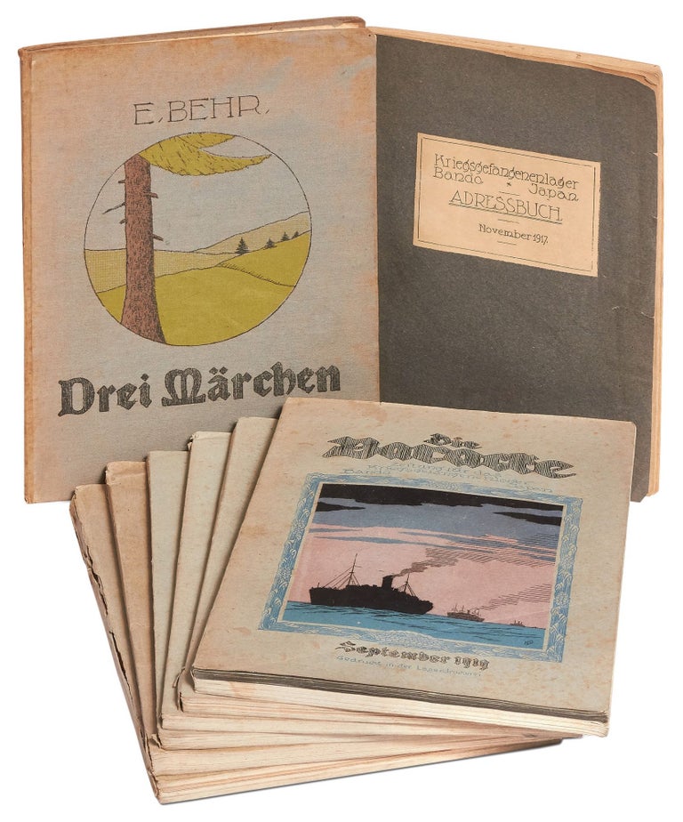 Item #423459 A Collection of Extraordinary Material Printed by German Prisoners at the Bando POW Camp in Japan during World War I, consisting of: 1. Kriegsgefangenenlager Bando Adressbuch (a camp directory); 2. Drei Märchen (a children’s book); 3. Die Baracke (six monthly newspaper issues)
