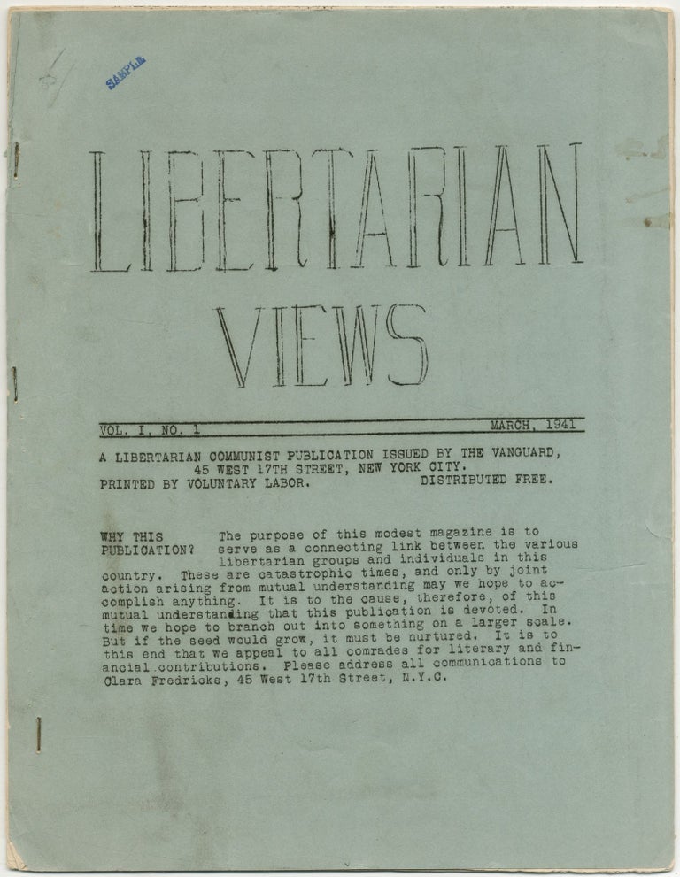Item #424128 Libertarian Views. Vol. I, No. 1 (all issued?)