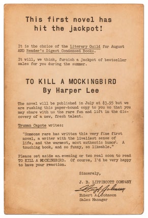Item #424352 To Kill a Mockingbird. Harper LEE