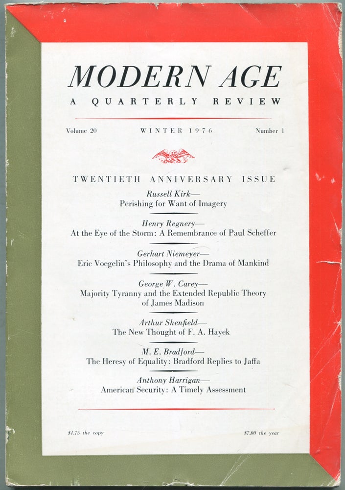 Item #424908 Modern Age: A Quarterly Review: Winter 1976, Volume 20, Number 1. David S. COLLIER.