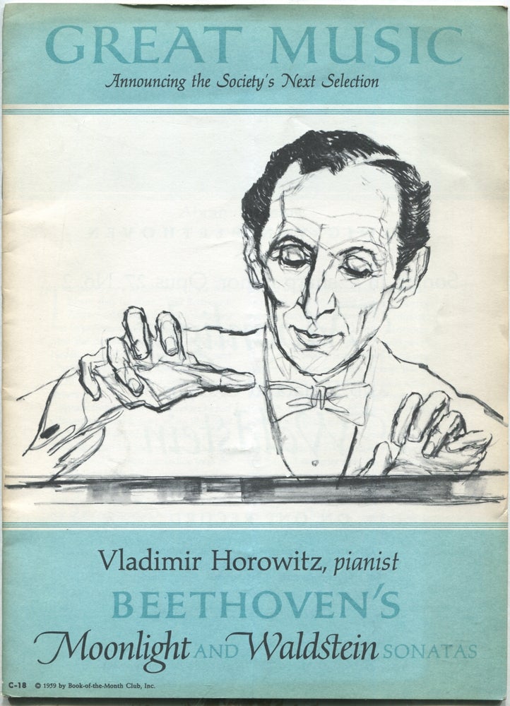 Item #424912 Great Music: Announcing the Society's Next Selection: Vladimir Horowitz, pianist: Beethoven's Moonlight and Waldstein Sonatas (RCA Victor Society of Great Music, C-18)