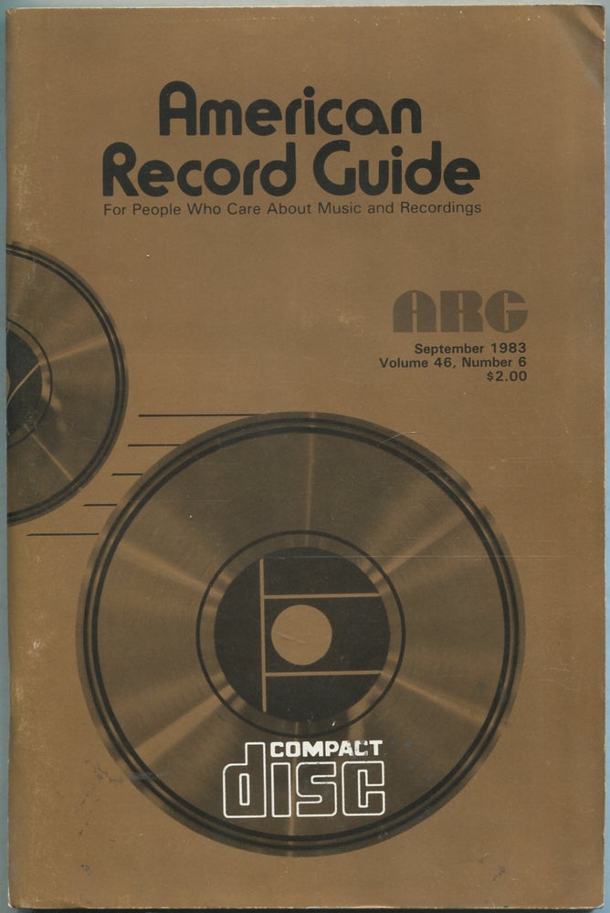 Item #425249 American Record Guide: September 1983, Volume 46, Number 6. John CRONIN.