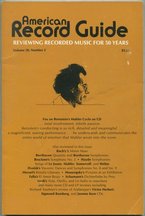 Item #425253 American Record Guide: March / April 1987, Volume 50, Number 2. Paul L. ALTHOUSE