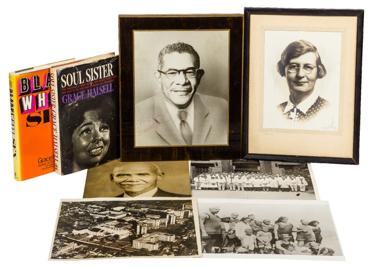 Item #425525 [Archive]: Two Books Inscribed by Grace Halsell with related material, including photographs of the black dermatologist who helped dye her skin for Halsell's book "Soul Sister" Grace HALSELL, John A. Kenney Jr.