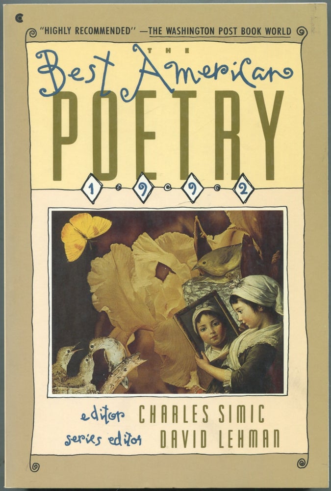 Item #425887 The Best American Poetry 1992. Charles SIMIC, David Lehman.