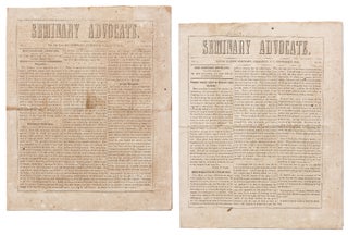 Item #425988 [Newspaper]: Seminary Advocate. Young Ladies' Seminary, Freehold, N.J. Vol. 1, No....