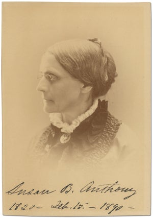 Item #426017 Signed Cabinet Card Portrait Photograph Commemorating her 70th Birthday. Susan B....