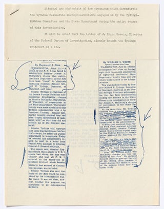 [Archive]: An Archive of Letters, Documents, and Statements Pertaining to Senator Joe McCarthy During the Height of McCarthyism