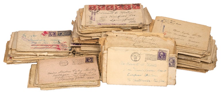 Item #426129 [Correspondence]: World War I Correspondence between Husband and Wife, Vintage Cards. Garnett Blair MARTIN, India Faye Gentry.