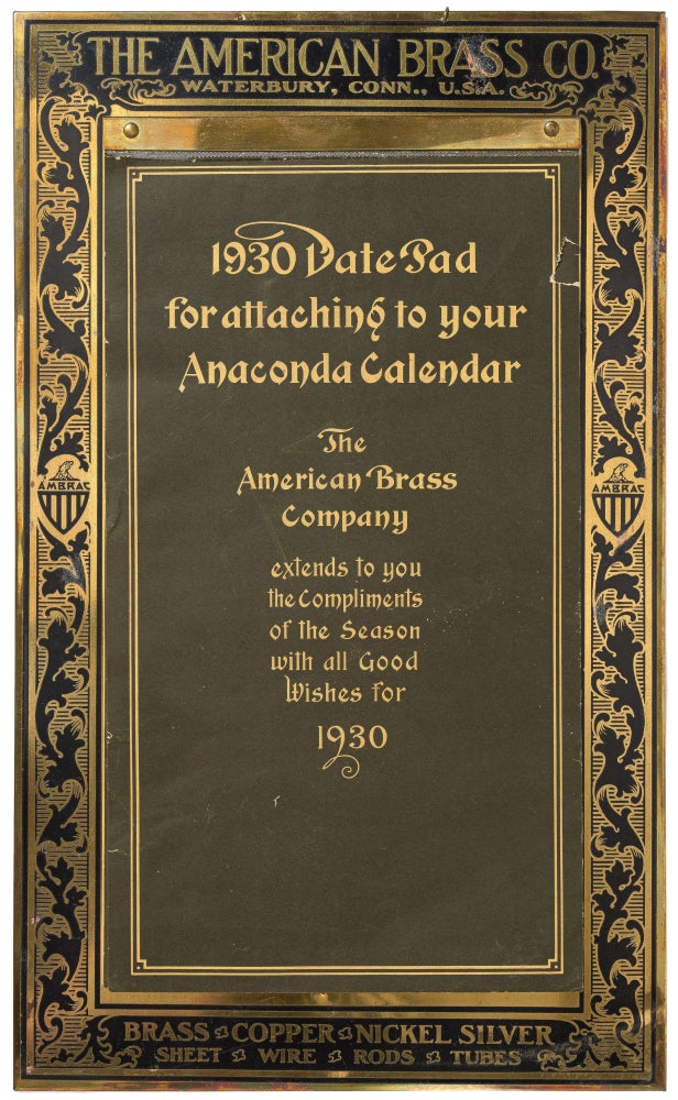 Item #426434 [Calendar]: "1930 Date Pad for attaching to your Anaconda Calendar. The American Brass Company"