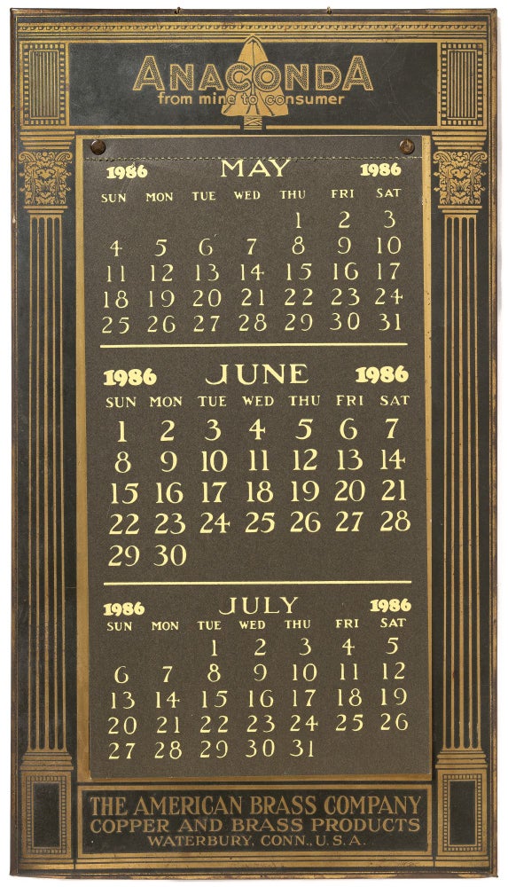 Item #426435 [Calendar]: "Anaconda From Mine to Consumer. The American Brass Company"