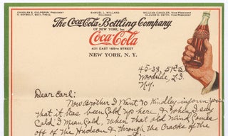 Item #426548 [Archive]: Coca-Cola Company and Atlanta Biltmore Hotel. William and Bennie CANDLER