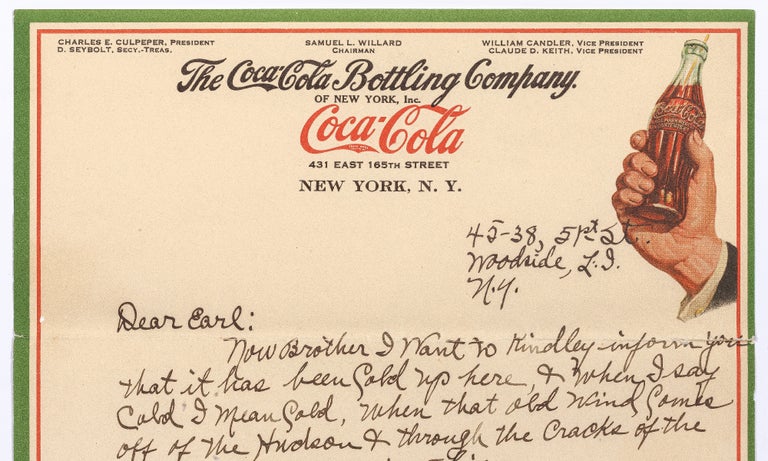 Item #426548 [Archive]: Coca-Cola Company and Atlanta Biltmore Hotel. William and Bennie CANDLER.