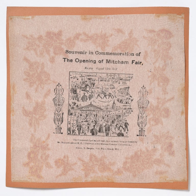 Item #426767 [Broadside napkin]: Souvenir in Commemoration of The Opening of Mitcham Fair, Monday August 12th, 1918